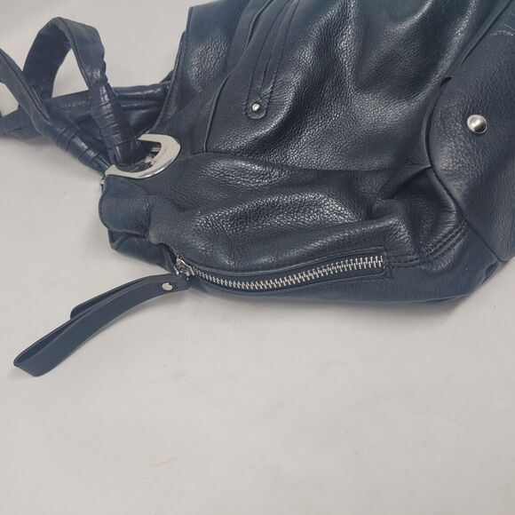 B Makowsky Black Pebbled Leather Hobo Shoulder Bag Purse Medium Large Bohemian - Picture 5 of 13